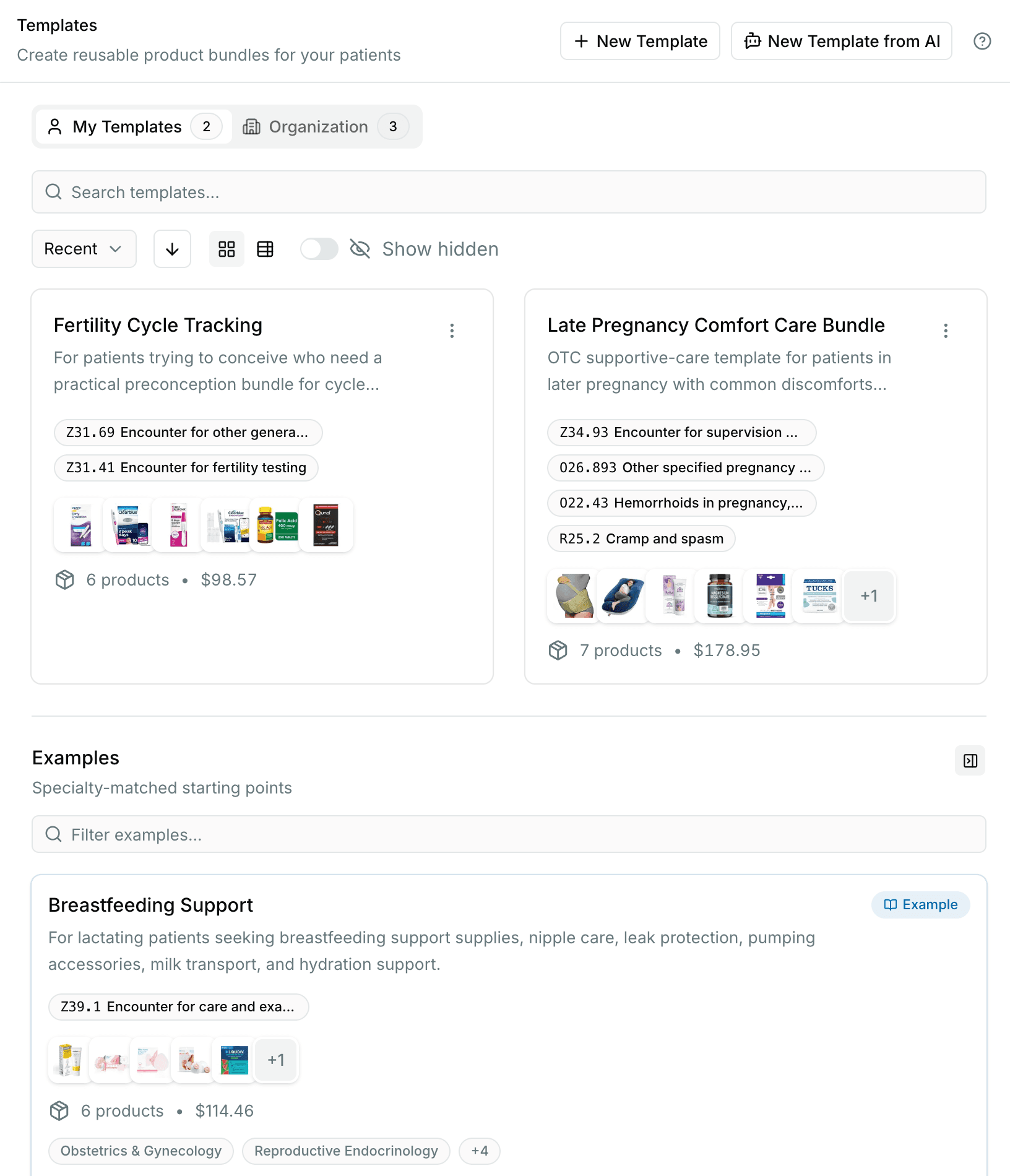 AI-assisted product template builder in Wrapped Health